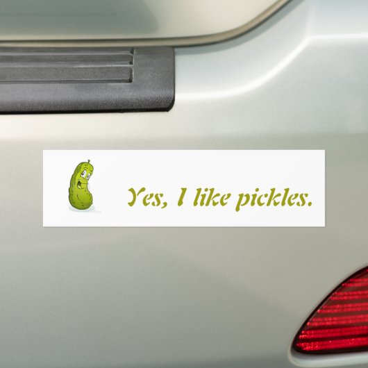Ja, ik hou van pickels. bumpersticker (Op auto)