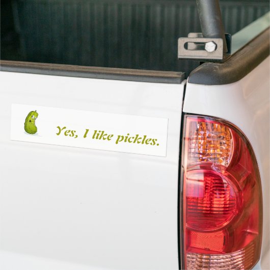 Ja, ik hou van pickels. bumpersticker (Op Truck)