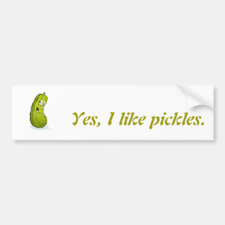Ja, ik hou van pickels. bumpersticker