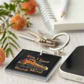 Ja, ik hou van zware metalen diesellocomotieven sleutelhanger (Voorkant Rechts)