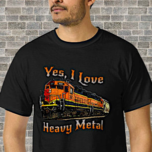 Ja, ik hou van zware metalen diesellocomotieven t-shirt