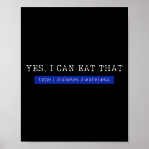 Ja, ik kan dat Diabetes Awareness Day T1D-type ete Poster