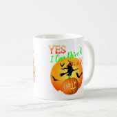 Ja, ik kan een grappige halloween heks rijden koffiemok (Voorkant rechts)