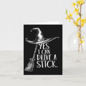 Ja, ik kan een grappige Halloween Soky Witch bestu Kaart (Gele Bloem)