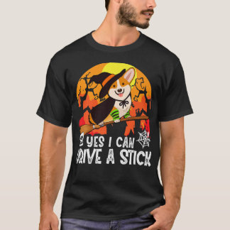 Ja, ik kan een stekker van Corgi Dog heks Hallowee T-shirt