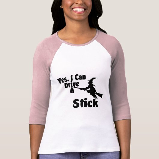 Ja, ik kan een stick besturen t-shirt (Voorkant)
