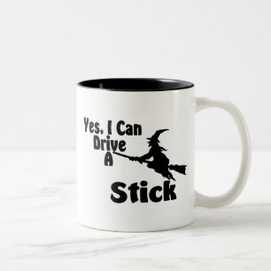 Ja, ik kan een stick besturen tweekleurige koffiemok