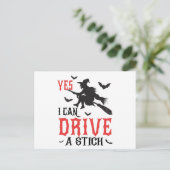 Ja, ik kan een stok rijden briefkaart (Staand voorkant)