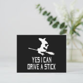 Ja, ik kan een stok rijden briefkaart (Staand voorkant)