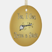 Ja, ik kan een stok rijden. keramisch ornament (Rechts)