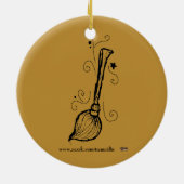 Ja, ik kan een stok rijden. keramisch ornament (Achterkant)