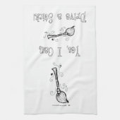 Ja, ik kan een stok rijden. theedoek (Verticaal)