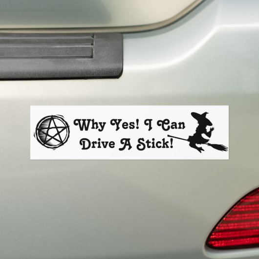 Ja, ik kan een ticktest-witch-prijsopgave rijden bumpersticker (Op auto)