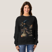 Ja, ik kan rijden een stok heks spooky bezemfeest trui (Voorkant volledig)