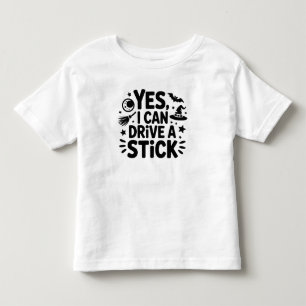 Ja, ik kan rijden in een stick – Grappige Heks Hal Kinder Shirts