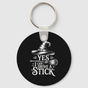 Ja ik kan rijden met een stick grappige heks hallo sleutelhanger