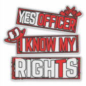 Ja, ik ken mijn rechten Vinyl Sticker (Voorkant)