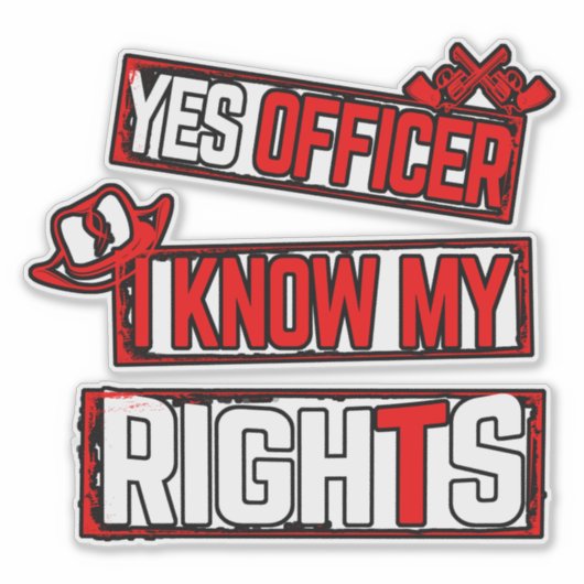 Ja, ik ken mijn rechten Vinyl Sticker (Voorkant)