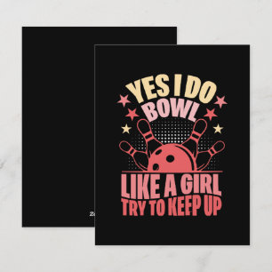 Ja, ik kom als een meisje, probeer bij te blijven feestdagenkaart