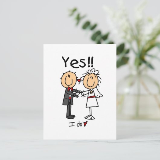 JA, ik maak Bride en Groom T-shirts en Gifts Briefkaart (Staand voorkant)