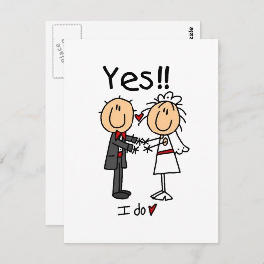 JA, ik maak Bride en Groom T-shirts en Gifts Briefkaart (Voorkant / Achterkant)