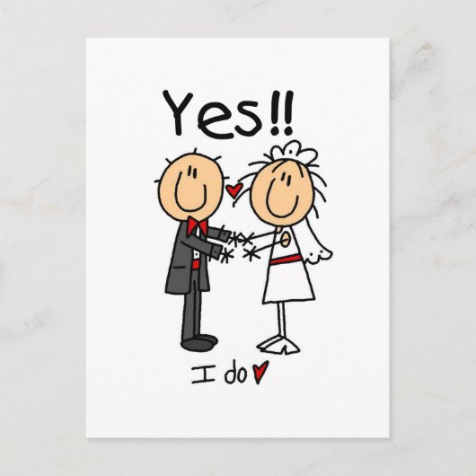 JA, ik maak Bride en Groom T-shirts en Gifts Briefkaart (Voorkant)