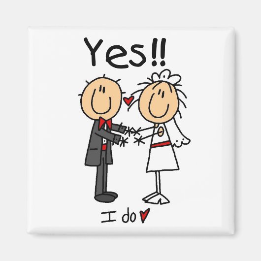 JA, ik maak Bride en Groom T-shirts en Gifts Magneet (Voorkant)