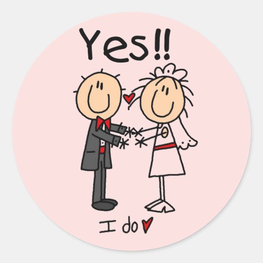JA, ik maak Bride en Groom T-shirts en Gifts Ronde Sticker (Voorkant)