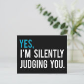 Ja, ik moet je stilletjes beoordelen briefkaart (Staand voorkant)