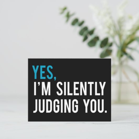 Ja, ik moet je stilletjes beoordelen briefkaart (Staand voorkant)