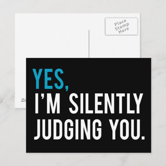 Ja, ik moet je stilletjes beoordelen briefkaart (Voorkant / Achterkant)