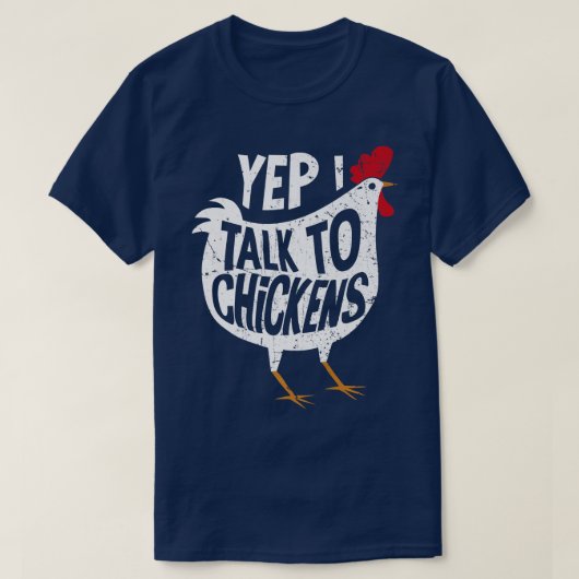 Ja, ik praat met Chickens Lady Farmer Chicken Love T-shirt (Design voorkant)