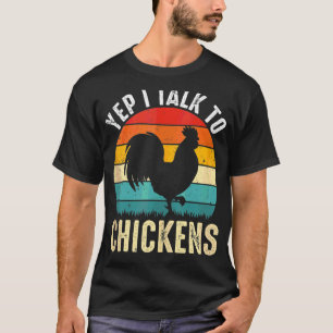 Ja, ik praat met kippen Damen Herren Hühner Bäueri T-shirt