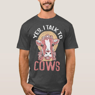 Ja, ik praat met Koeien lokaal Boerderij Lover Fun T-shirt