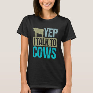 Ja, ik praat met koeien ontwerp koe liefhebber en t-shirt