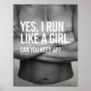 Ja, ik ren als een meisje —   Meisje Fitness -.png Poster