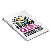 Ja, ik speel als een meisje Volleybalspeler vrouwe Notitieboek (Rechterzijde)
