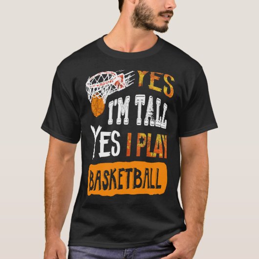 Ja, ik speel basketbal t-shirt (Voorkant)