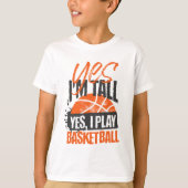 Ja Ik Speel Basketbal Typografie T-shirt (Voorkant)
