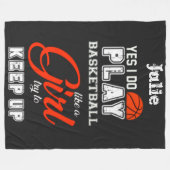 Ja, ik speel Basketball als een meisje Fleece Deken (Voorkant (Horizontaal))