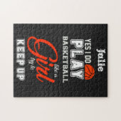 Ja, ik speel Basketball als een meisje Legpuzzel (Horizontaal)