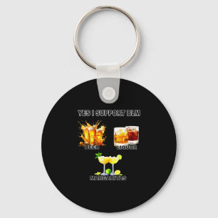 Ja, ik steun blm bier likeur margarita's sleutelhanger