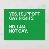 JA, IK STEUN DE RECHTEN VAN DE GAY BRIEFKAART (Voorkant)