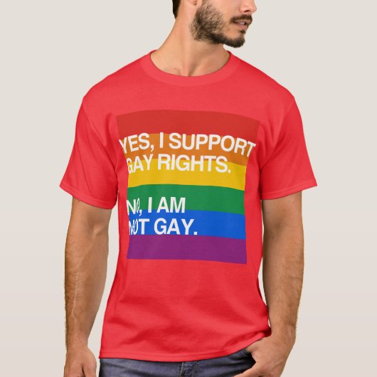 JA, IK STEUN DE RECHTEN VAN DE GAY T-SHIRT (Voorkant)