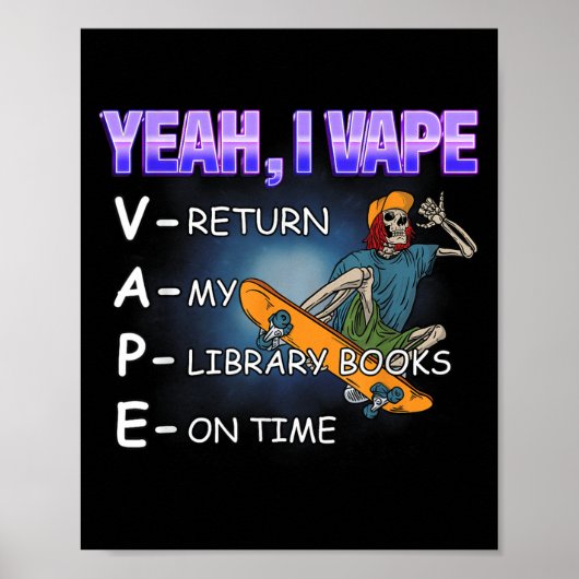 Ja ik vape bibliotheekboeken me grappig dom poster (Voorkant)