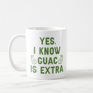 Ja, ik weet dat guac extra is koffiemok