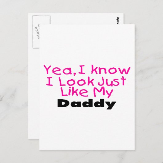 Ja, ik weet dat ik er net als mijn papa uitzie briefkaart (Voorkant / Achterkant)