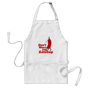 Ja, ik zal Funny Food Cartoon Ketchup Ketchup Standaard Schort