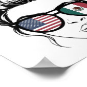 Ja, in beide trotse Amerikaanse Mexicaanse vlag me Poster (Hoek)