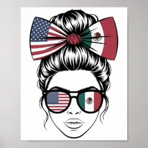 Ja, in beide trotse Amerikaanse Mexicaanse vlag me Poster